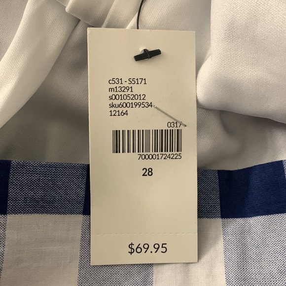 Lane Bryant Fast Lane Blue & White Gingham Wide Leg Culotte Cropped Pants sz 28 - Picture 5 of 9